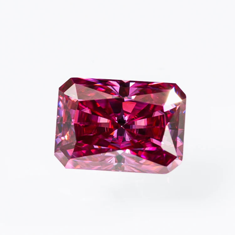 Goldleaf Gems Wholesale GRA Certified VVS Clarity Loose Moissanite Stone in Purple Pink Color Radiant Shapes
