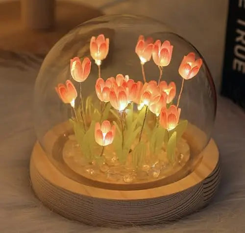 S52 Girlfriend Gifts Tulip Night Light Handmade 20 Simulated Flower Led Decorative Lamp Cozy Atmosphere Light for Bedroom
