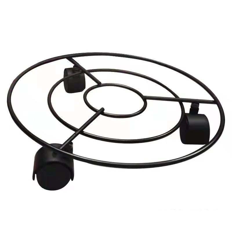 Wholesale Round Metal Tray Movable Wheel Flowerpot Base Moving Plant Stand for Vase Indoor Plants