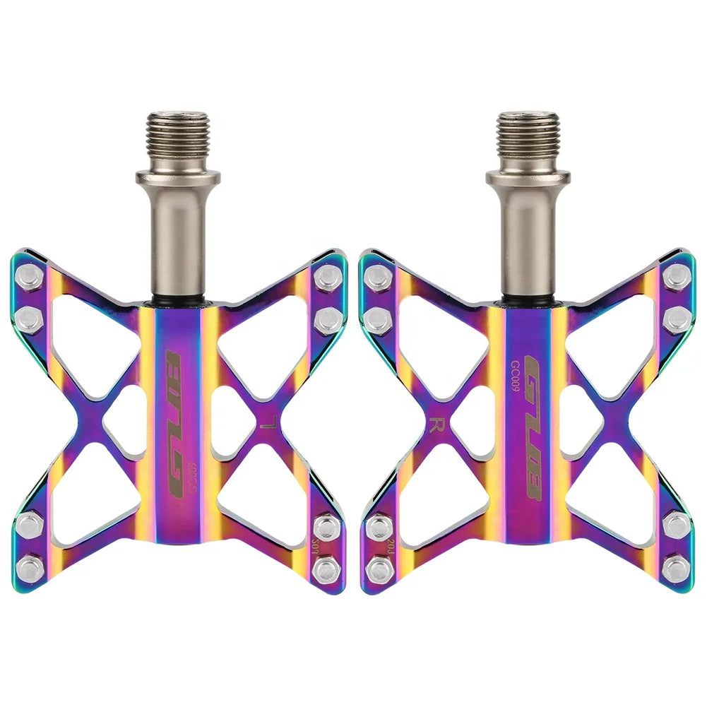 GUB GC-009 Rainbow Pedal Bicycle 9/16 MTB Mountain Bike Pedal Alu Mtb 3 Bearings Road Exercise X Ultra-light Colorful Pedal