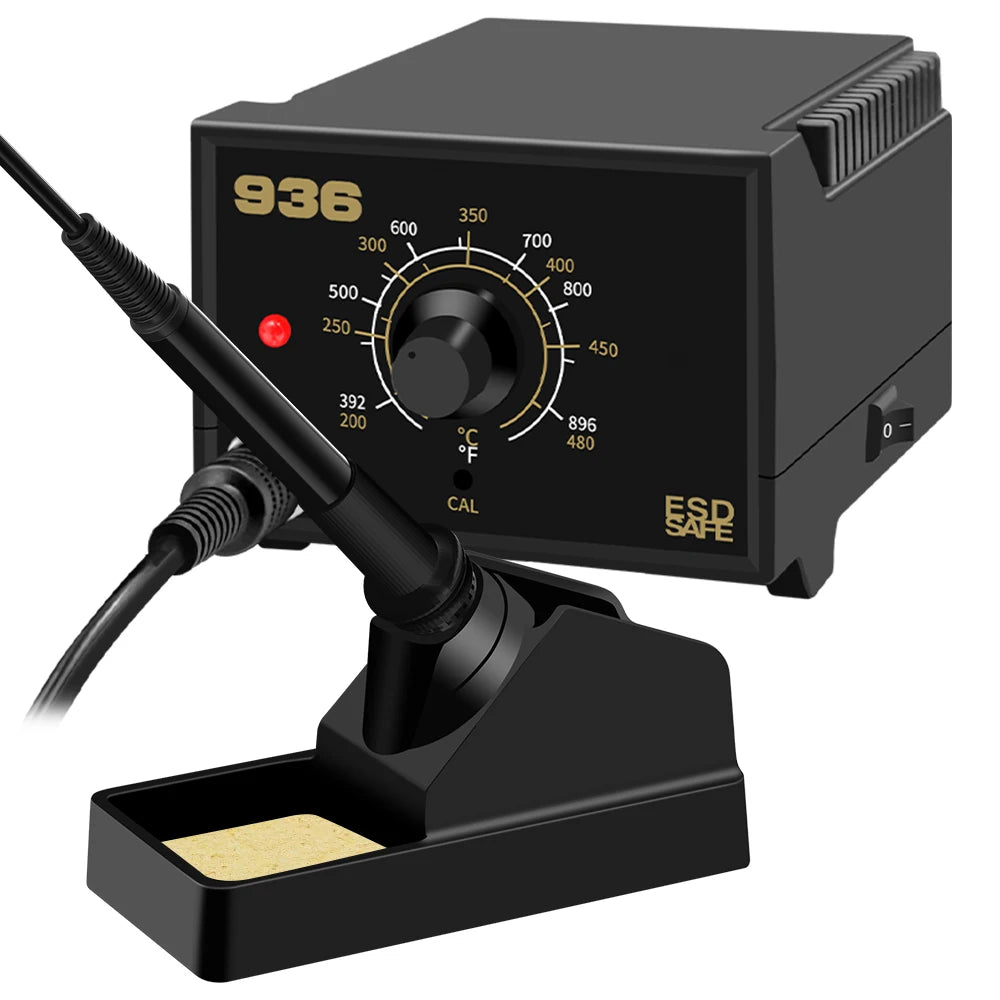 60 Watts 936 Auto Sleep Fast Heating up Electric Soldering Iron Station with Adjustable Temperature 200-480 by Knob