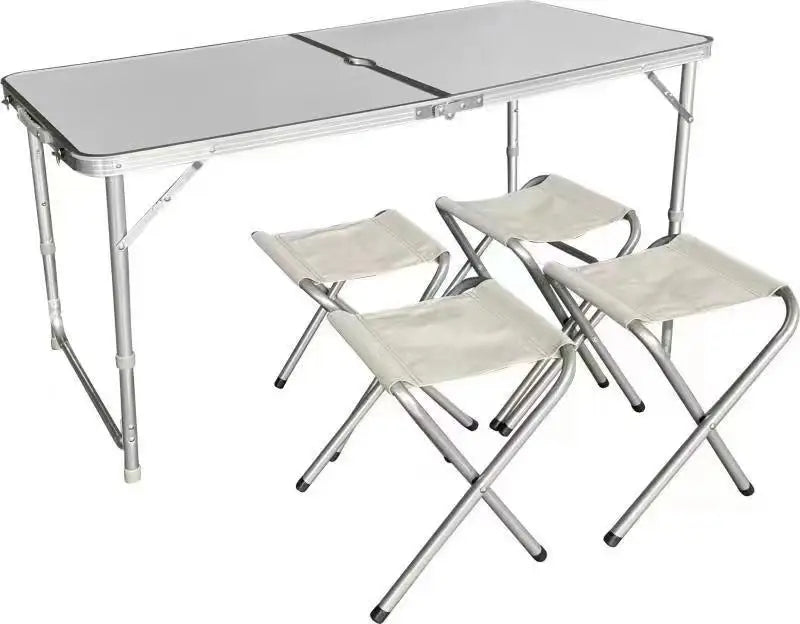 Tuoye Camping Folded Table and Chairs Set With Umbrella Outdoor Fishing Camping Picnic Beach Outdoor Table