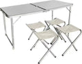 Tuoye Camping Folded Table and Chairs Set With Umbrella Outdoor Fishing Camping Picnic Beach Outdoor Table