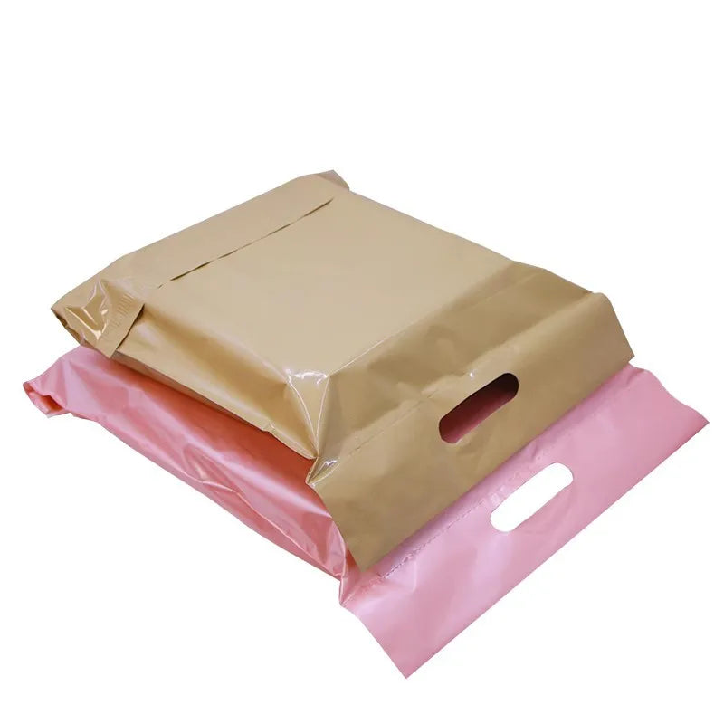 Custom Printed Eco Friendly Self Sealing Plastic Poly Mailers With Handle Mailing Bags Courier Shipping Bag for Clothing