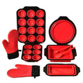 Foldable Silicone Baking Mold Set for Kitchen Square Press-Toast Pastry Scraper with Glove Plastic Material
