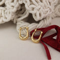 Chris April 316L Stainless Steel 18k Gold Plated Organic U Shape Hoops Earring