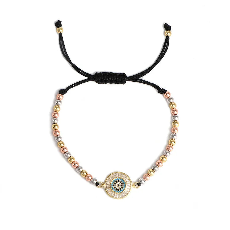 Hot Sale 18K Gold Plated Evil Eye Bracelet Colorful CZ Celebrity Evil Eye Bracelet Wholesale