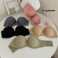 New Sexy Strapless Underwear Ring Bra Small Chest Gathered Beautiful Back Girl Bra No Steel 7strapless Bra Women