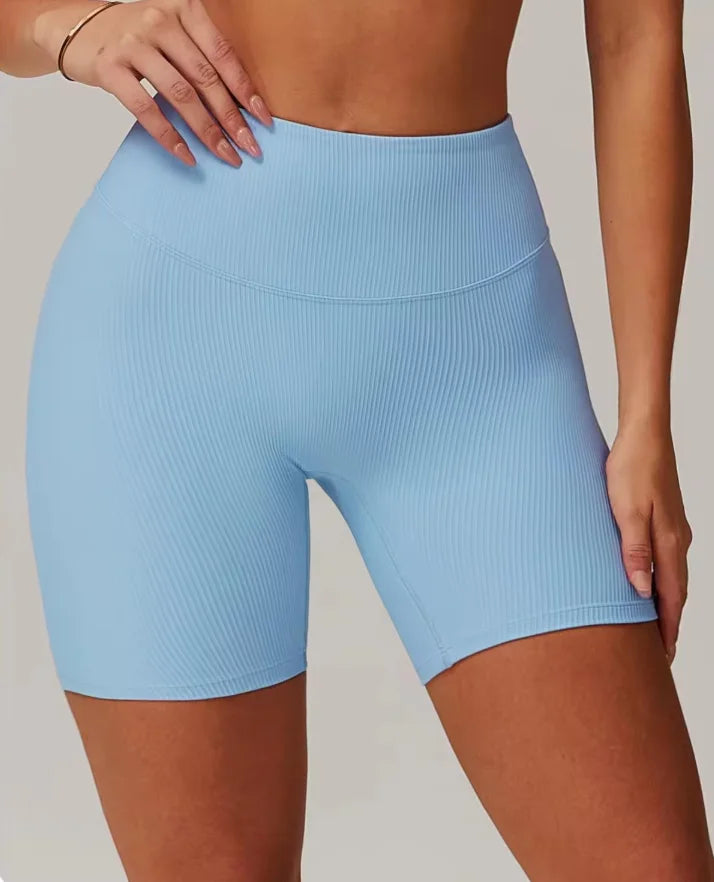 High Waist Women's Yoga Leggings Custom Logo Wholesale Fitness Pants Threaded Gym Shorts With Tight Fit for Workout Sports