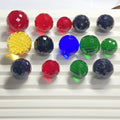 HQ Gems 6mm  8mm  10mm 12mm Wholesale Synthetic Faceted Beads Crystal Red Green Glass Stone for Jewelry Making