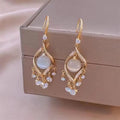 Beauty Tears Pearl Light Luxury French Tassel Spiral Fine Jewelry Trendy Personality Exaggerated Earrings for Women
