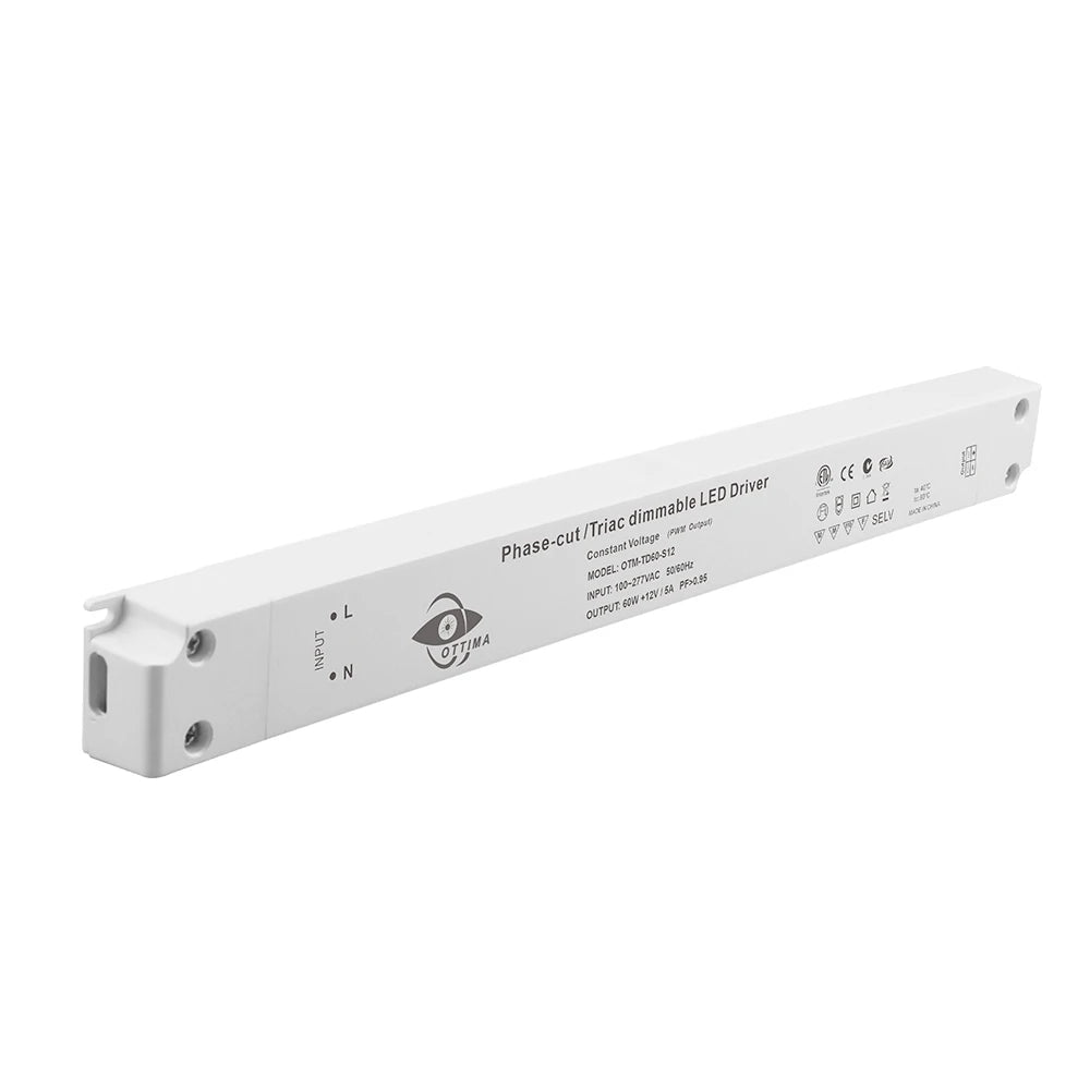 UL PF>0.95 Indoor Triac Dimming AC100-277V 60W 12Vdc Led Driver for North American Market
