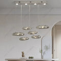 Postmodern Unique Design Chrome Glass Dining Table Lamp Kitchen Decoration Bar Island Rectangular Ceiling Chandelier for Home
