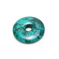 40mm 50mm Round Natural Blue Green Turquoise Gemstone Charms Pendant Stone Donut Pendants for Men Fine Necklace Jewelry Making