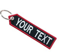 Promotional Gifts Customized Black Embroidery Logo Flight Keychain Key Tag