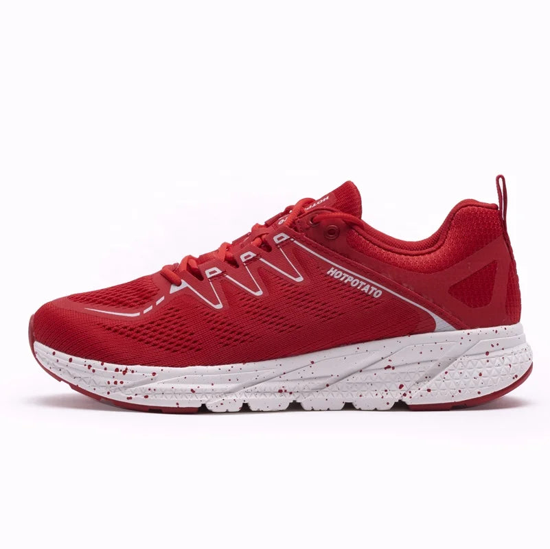 HOTPOTATO Summer Spring Light-Weight Fashion Outdoor Sport Running Shoes Mesh Upper EVA Midsole Rubber Outsole Unisex R7 Red
