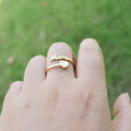 Mother's Day Gift Stainless Steel Heart Mum Open Rings Rose Gold Plated Adjustable Words MUM Steel Ring