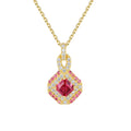 Trendy Engagement 0.4ct Princess Cut Zircon 18K Gold Plated 925 Sterling Silver Pendant Necklaces for Women