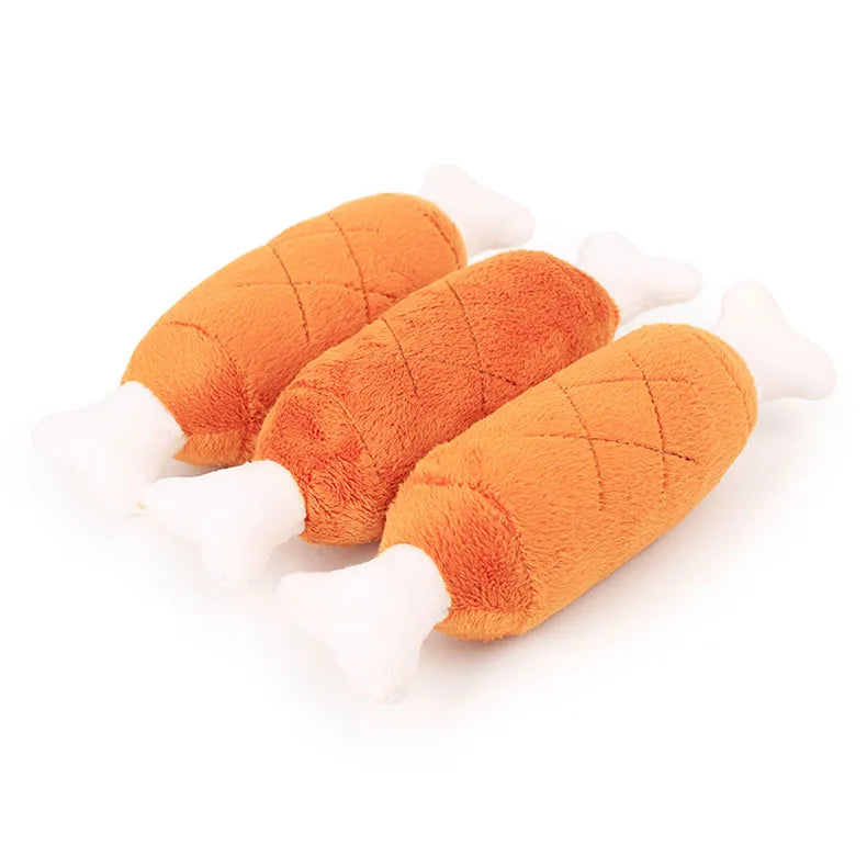 Pet Supplies Toy Plush Voice Double Bones Pet Chicken Leg Dog Toys