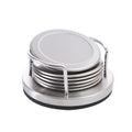 Customized Logo Blank Cup Mat Holder Round Shape 6pack Beer Coffee Stainless Steel Cup Coaster