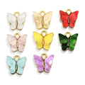 100Pcs/lot Trendy Alloy Butterfly Pendants Setting Metal Charm Cute DIY Handmade Jewelry for Necklace Bracelet Earring