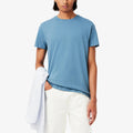 Factory Men's Soft 100% Cotton Solid Woven Breathable Casual Summer T-Shirts Crew Neck Short Sleeve