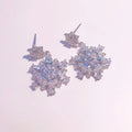 18k Gold Plated 925 Silver Safety Pin Cubic Zircon Beads Paving Snowflake Tiny Earring Jewelry Women Earrings China Supplier