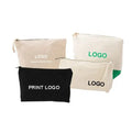 Custom Private Label Cotton Zipper Makeup Bag Cotton Canvas Organizer Makeup Pouch Cosmetic Bag