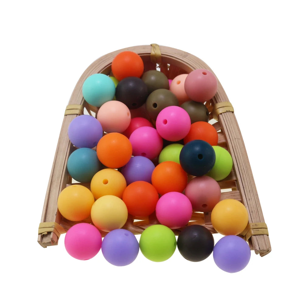New Customizable Colors 20MM Food Grade Silicone Beads for Pens & Baby Chew Jewelry Making Bulk Supply SYBBeads Brand
