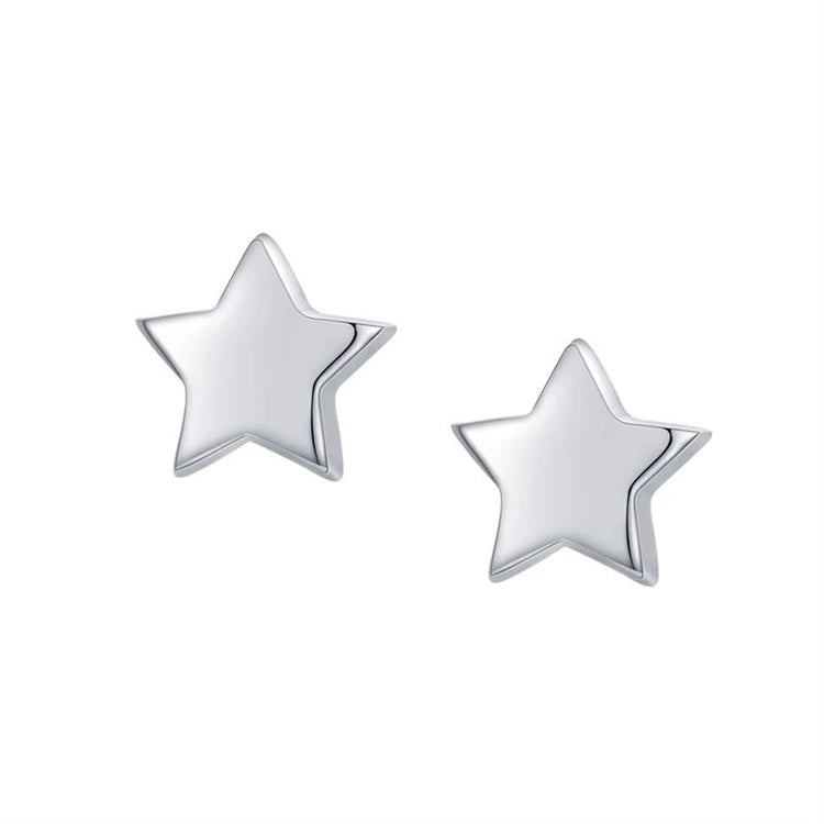 Fashion 925 Sterling Silver Star Stud Earrings Women Simple Exquisite Tiny Stud Earrings
