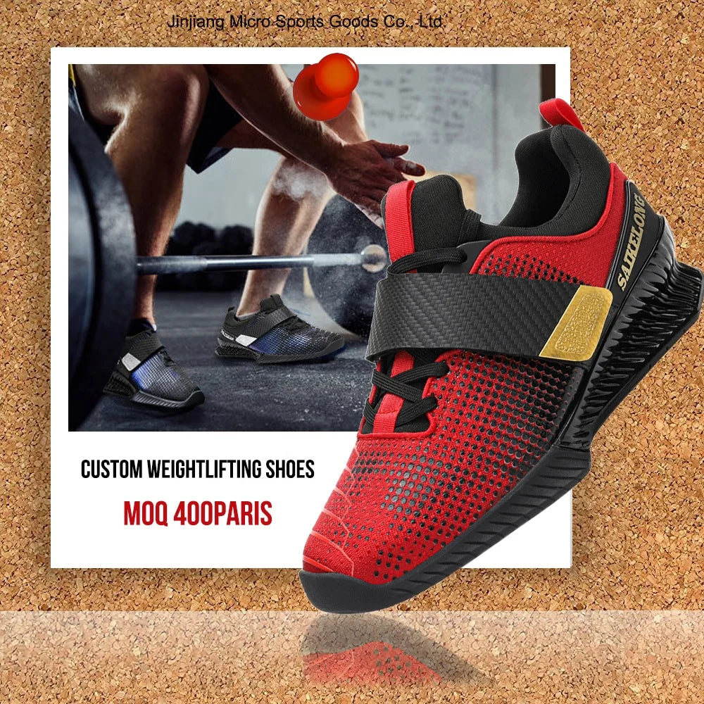 Jinjiang Manufactured Custom Deadlift Gym Shoes Lifting Weights Shoes Indoor Fitness Sports Squat Weightlifting Shoes for Ma