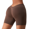 New Arrival Women Seamless V Back Scrunch Butt Shorts High Waist Quick Dry Peach Butt Gym Fitness Running Shorts