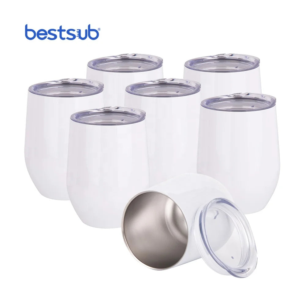 Personalized for 12oz Stainless Steel Double Wall Sublimation Mug White Travel Tumbler Metal BW22W