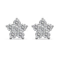 Dylam New Year 2024 Christmas Xmas Festival Collection Sterling Silver Diamond 5A Zirconia Flower Shape Stud Earrings for Women