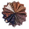 Men's Casual Pocket Square Fashion Maillard Pattern 1200 Needle Wedding Handkerchief Accessories