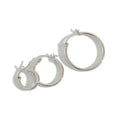 HEH368 Hoop Earrings Platinum Plated 925 Sterling Silver Post 2mm Thin Tube Hoops for Women and Girls