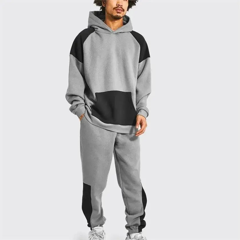 Custom Embroidery Logo Men Jogger Sportswear Flared Sweatpants and Hoodie Sets 2 Piece Sweatsuit Fitness Tracksuit Men'S Suits