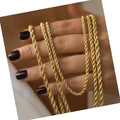 OEM 18K Gold Plated Stainless Steel Twisted Chain Necklace Party Fashion Necklace for Unisex