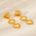 New Arrival Stainless Steel Smooth Heart Drop 18K Gold Plated PVD Valentine's Day Jewelry Earrings for Women MegaBDM
