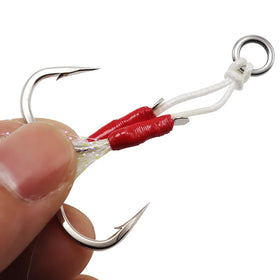 1/0 2/0 3/0 4/0 Manufacturer Packing High Carbon Steel Slow Fast Double Jigging Fishing Hooks Assist Hook Pitch Fishing Tackle