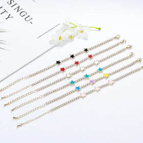 Golden Women Starlight Elegance Wholesale 18K Gold Plated Plated Cubic Zirconia Women Star Charm Bracelets Bulk