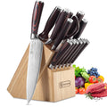 Exquisite Professional Kitchen Knives & Accessories 14PC Chef Kitchen Knife Set With Wooden Block and Sharpening Rod