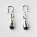 Fashion Personality Brass Plating Platinum Fishhook Inlaid Black Onyx Pearl Earrings Women Jewelry Wholesale