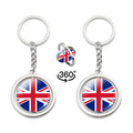 Crystal Car Key Ring Iceland Italy Albania Vatican Britain Serbia Romania Bulgaria Croatia Glass Dome Flag Keychain Souvenir