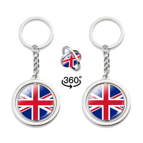 Crystal Car Key Ring Iceland Italy Albania Vatican Britain Serbia Romania Bulgaria Croatia Glass Dome Flag Keychain Souvenir