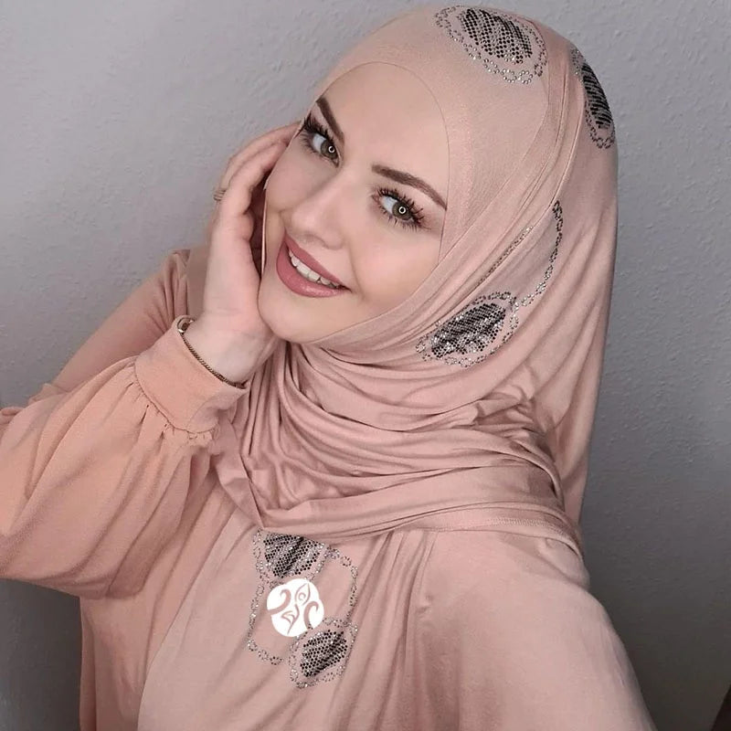 MOTIVE FORCE 2024 Supplier Wholesale Arabia Malaysia Middle East Pakistan Chiffon Hot Drill Islamic Scarf Muslim Hijab for Women