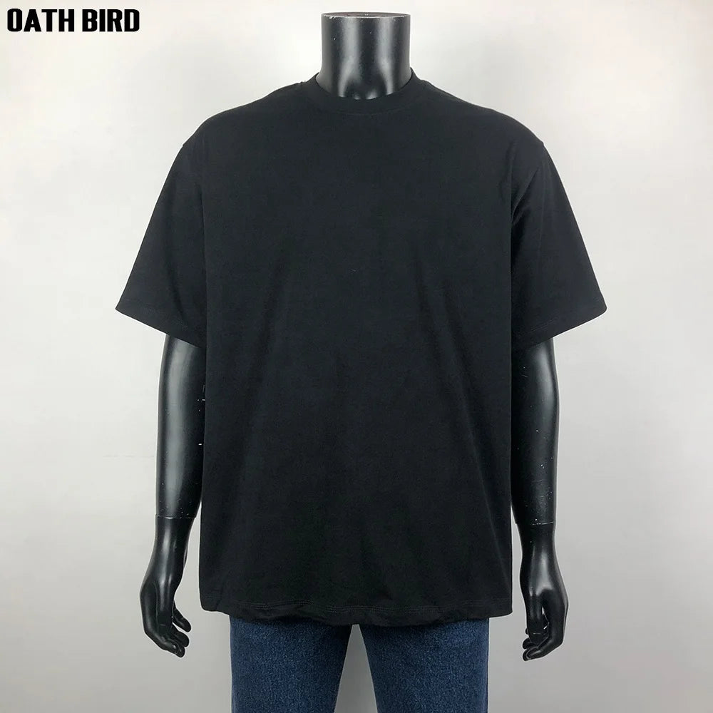 Oversized Tshirt Heavy Cotton 250gsm Loose Fit Little Drop Shoulder Boxy T-shirt Plain Blank Men T Shirt Custom Logo
