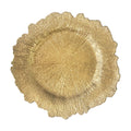 Wholesale Cheap 13 Inch Yellow Gold Wedding Table Decoration Reef Plastic Charger Plates