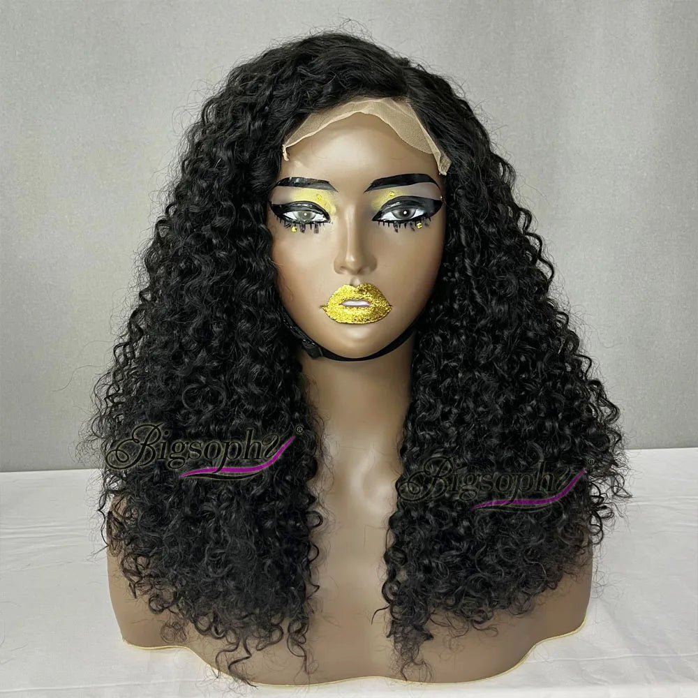 Pixie Curl Weaving Super Double Drawn Human Hair 5 by 5 Closure Nature Color Wigs for Wholesale 18 Inch Wig