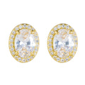 Peishang Wholesale Jewelry 925 Sterling Silver 14K Gold Plated Cz Zircon Geometric Statement Temperament Stud Earrings